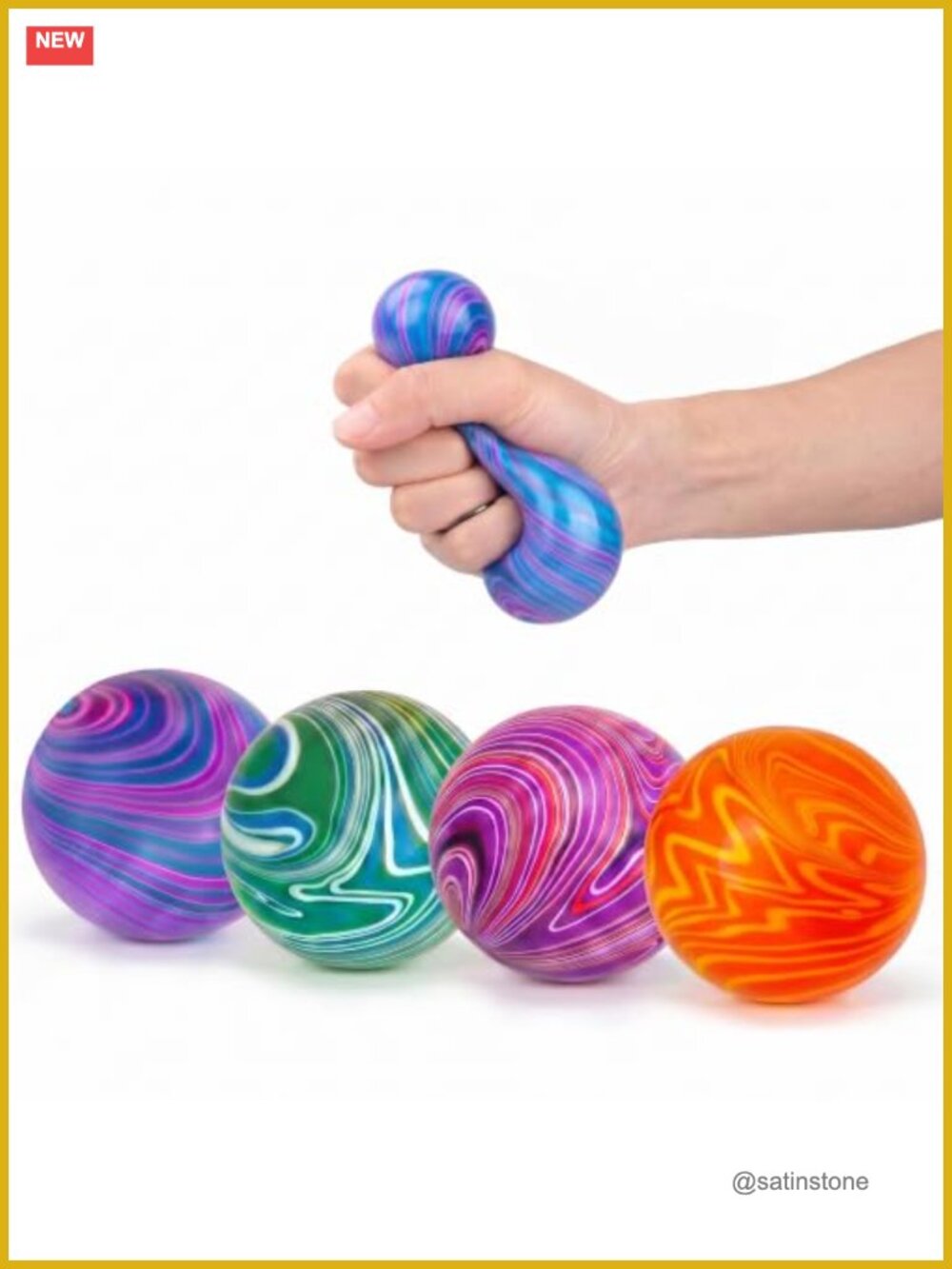 4 Pack Stress Balls Squishy Toys 2 Inch Squeeze Fidget Sensory Gel Balls